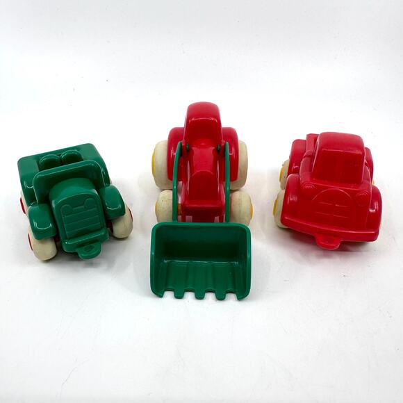 Vtg Viking Toys Vehicles Cars Trucks Mini Figure Toys Lot Set of 3 Red & Green - Picture 1 of 4